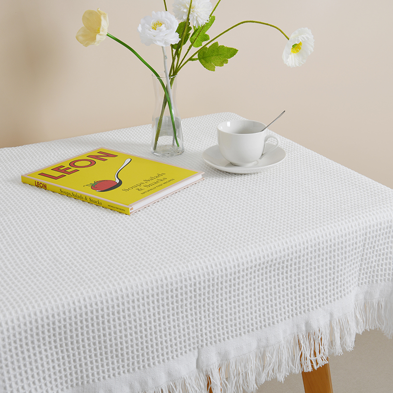 白色菠萝格花纹流苏边桌布背景布台布 美食静物拍照拍摄摄影摆拍