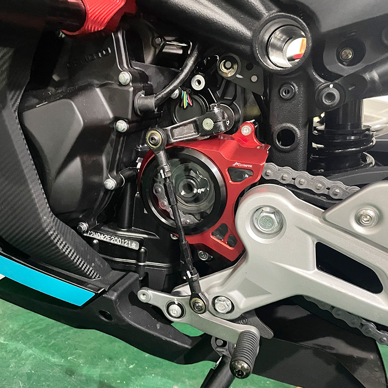适用 春风450SR摩托车改装透明边盖小齿轮盖链条盖离合盖