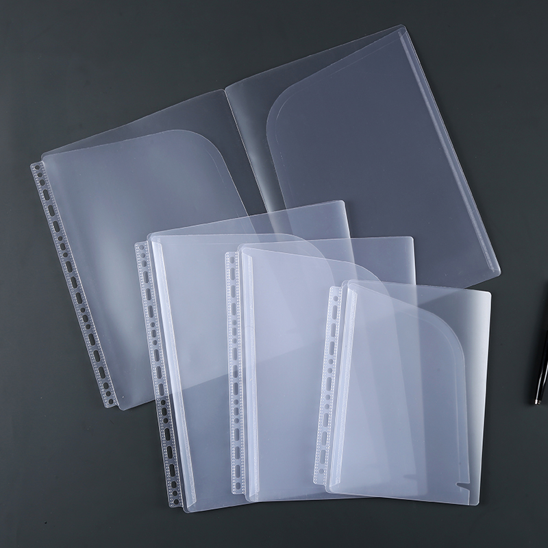 A4/B5/A4加厚加硬L型活页袋 展开可放A3纸 折叠型收纳袋 透明塑料