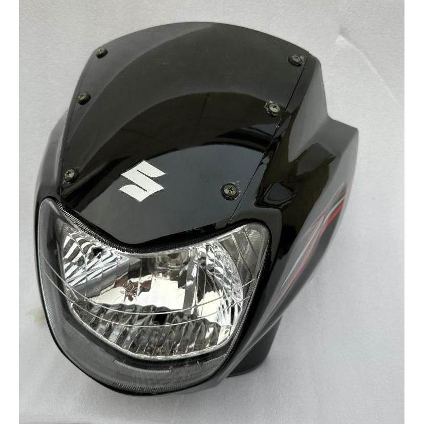 适用于豪爵钻豹摩托车配件HJ125K-3A前大灯总成大灯罩导流罩黑