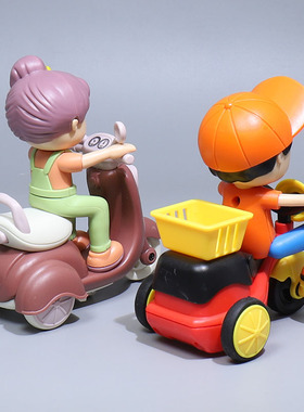 儿童三轮车玩具宝宝卡通脚踏车模型男孩女孩惯性耐摔踏板摩托车