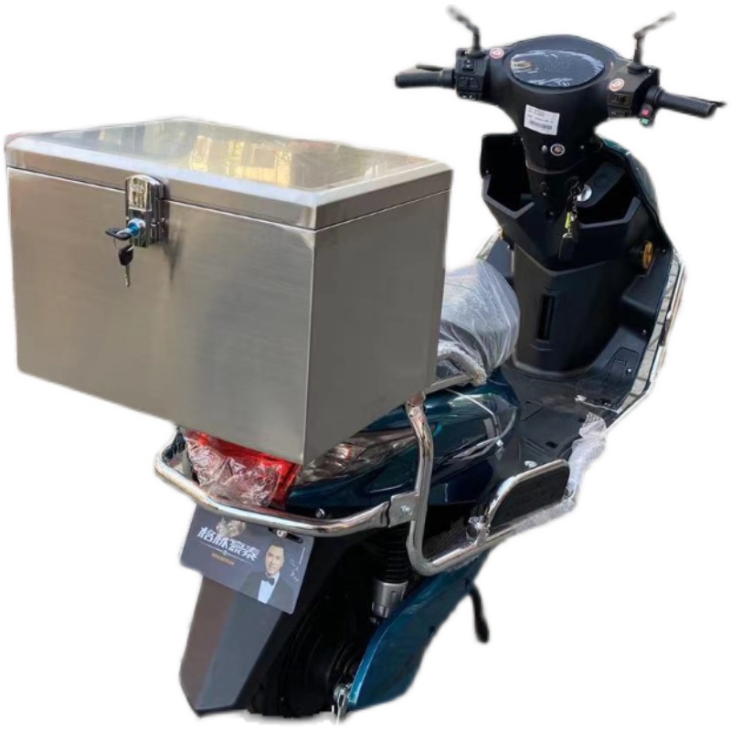 推荐后备箱不锈钢摩托车电动车电瓶车尾箱加厚通用外卖储物内衬后