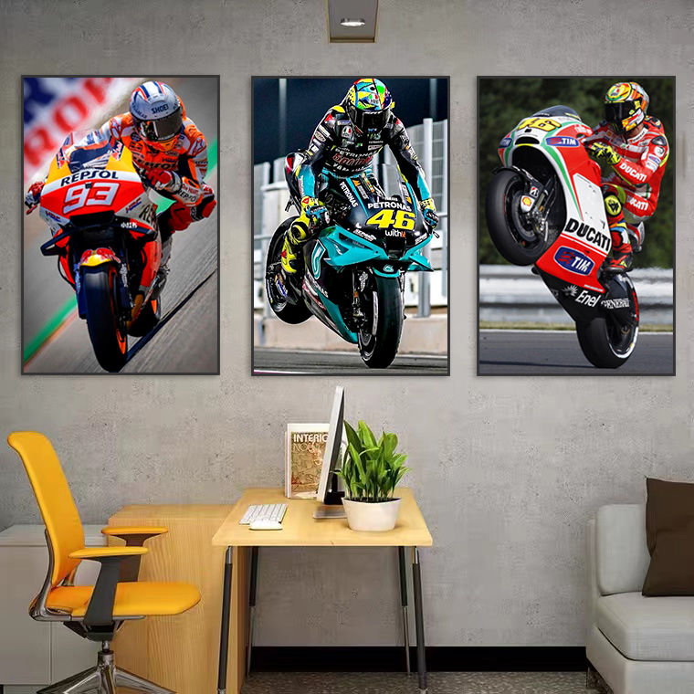 马奎斯小马哥海报装饰画摩托车赛车越野机车挂画男孩房间卧室壁画