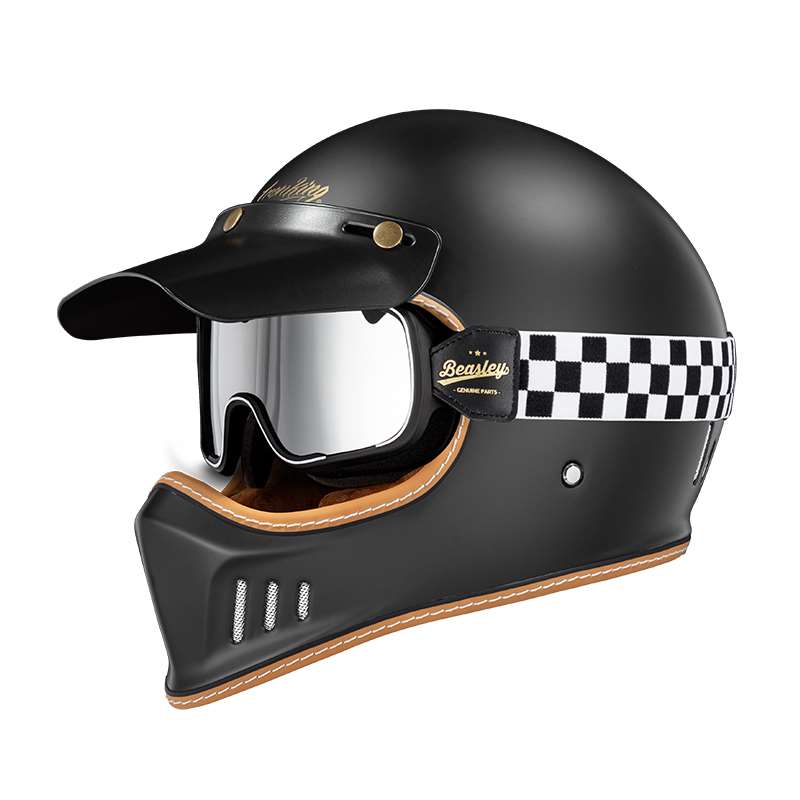 新款哈雷巡航车品牌安全盔复古摩托车头盔3c认证四季通用男士机车
