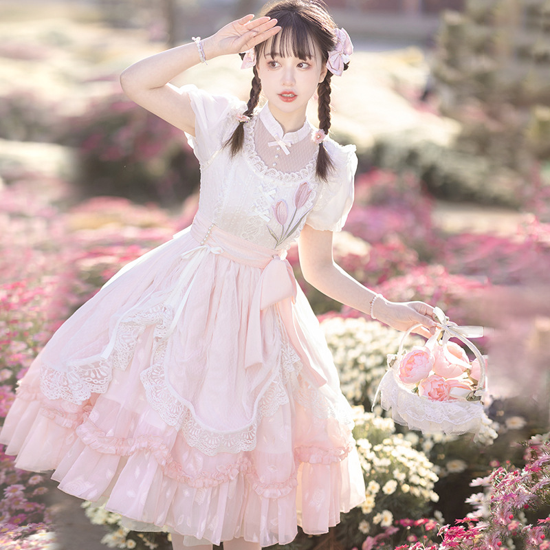 原创设计郁金香的来信op洛丽塔日常可爱lolita甜美连衣裙夏季少女