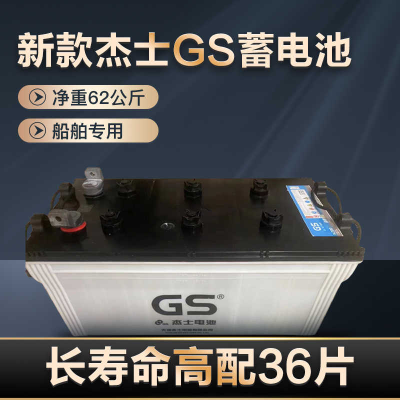 天津杰士GS统一蓄电池N200（6-CQ-200）船舶汽车12V200AH启动电瓶