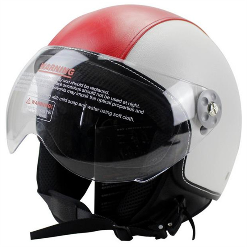 VOSS摩托车头盔电动车半覆式半盔男女士空军复古盔哈雷头盔四季盔