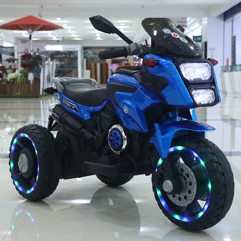 儿童电动摩托车三轮车2-10岁男女孩大号可坐双人玩具车遥控电瓶车