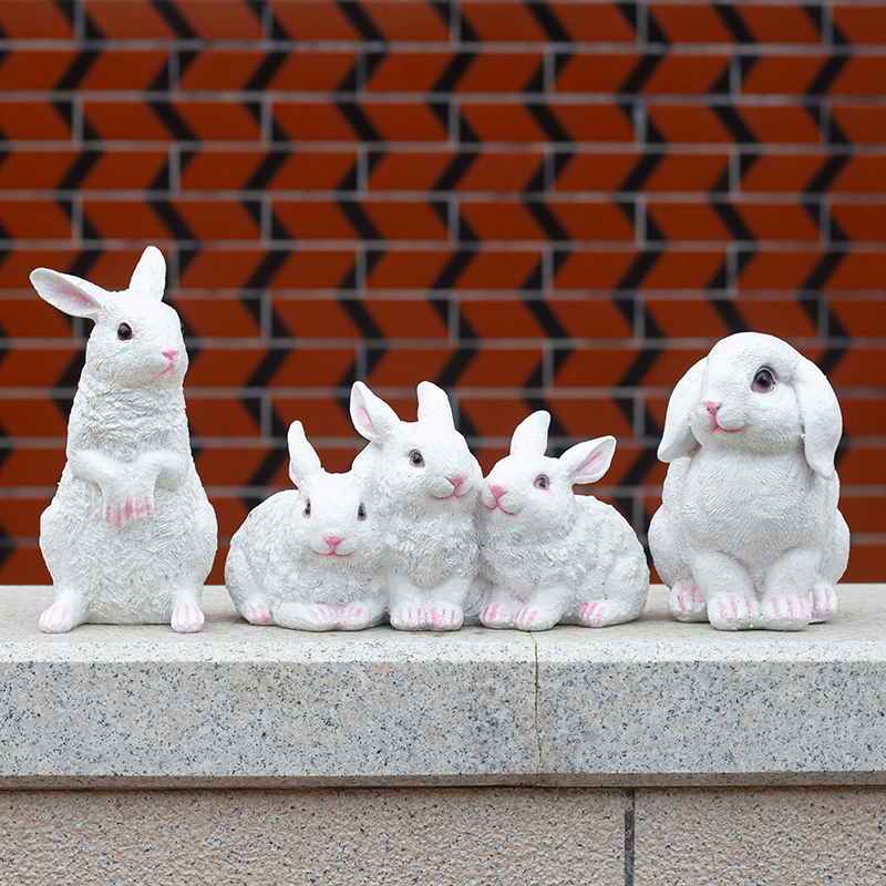 户外花园庭院装饰摆件仿真兔子动物雕塑树脂工艺品创意户外阳台
