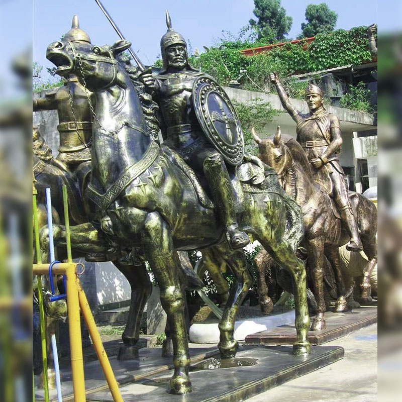 玻璃钢树脂纤维骑士马雕塑城市落地户外罗马仿真古典摆件来图定制
