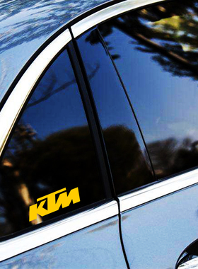KTM车贴越野摩托车潮牌车身三角窗后档电动车定制反光防水车贴纸