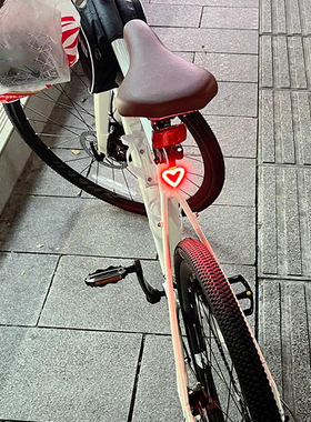 自行车山地车前灯公路车充电红绿灯单车夜间骑行爱心尾灯警示后灯
