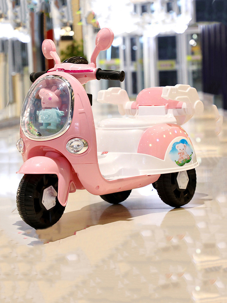 新品儿童电动摩托车女孩可坐人小孩遥控玩具车女生电瓶车宝宝童车