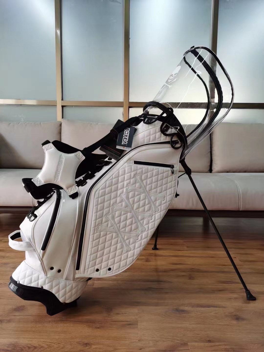 韩国潮牌高尔夫支架包PU皮革球包透明个性骷髅球包【2021新款】