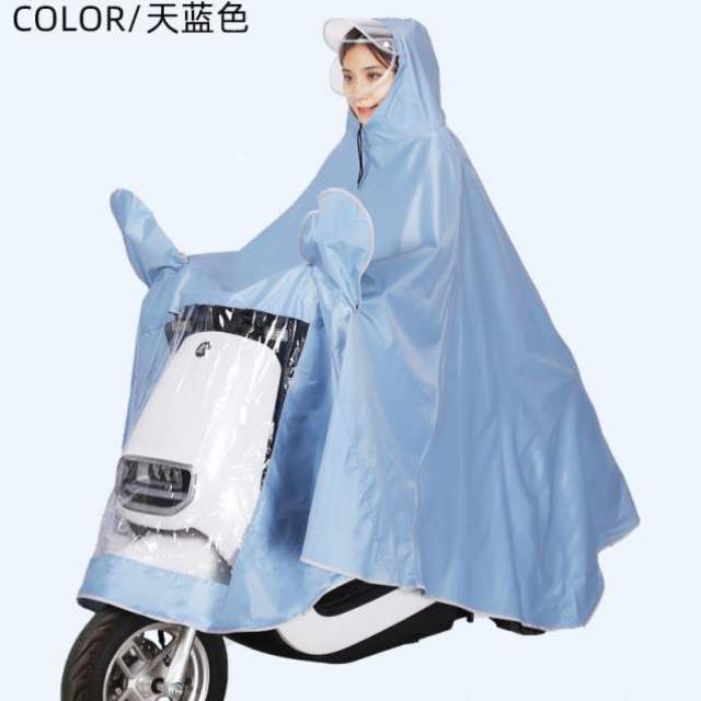 加大骑行超大单人雨衣专用双人防水&加厚摩托车电动车遮脚雨踏板