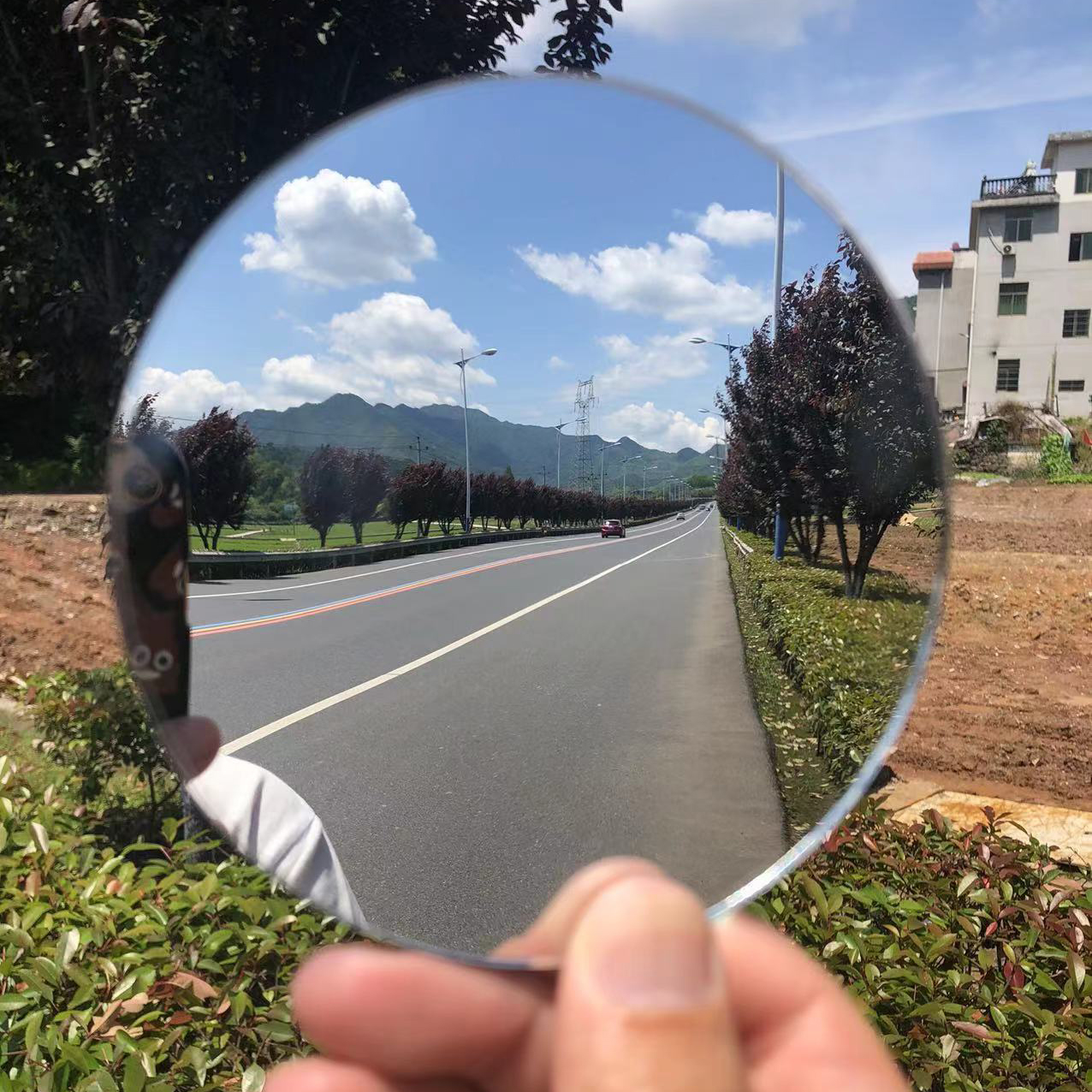 高清电动车后视镜片反光镜片diy摩托车后视镜片圆形玻璃通用镜片