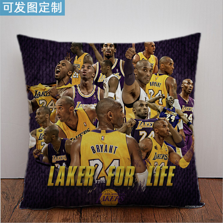 科比抱枕定制哈登詹姆斯库里diy照片篮球明星NBA男生款睡觉靠枕头