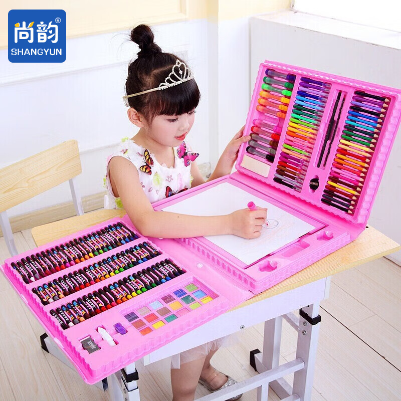 尚韵儿童玩具女孩生日礼物6-8-10岁绘画套装画笔小学生水彩笔