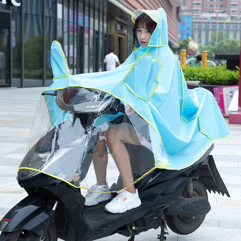 电动摩托车雨衣单人男女成人骑行电瓶自行车时尚大帽檐骑车雨披