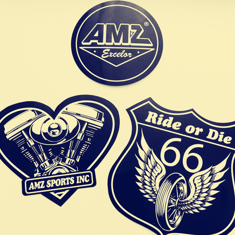 AMZ限量不干胶头盔贴纸66号防水摩托车发动机复古哈雷个性酷原创