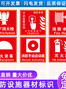 报警发生灭火器器材消防梯消火栓标志报警器标识牌警告消防水带手动消防设施