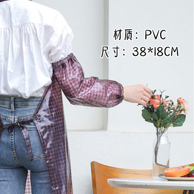 。防水袖套厨房专用女男士防油脏污工作加长家务清洁PVC简约套袖