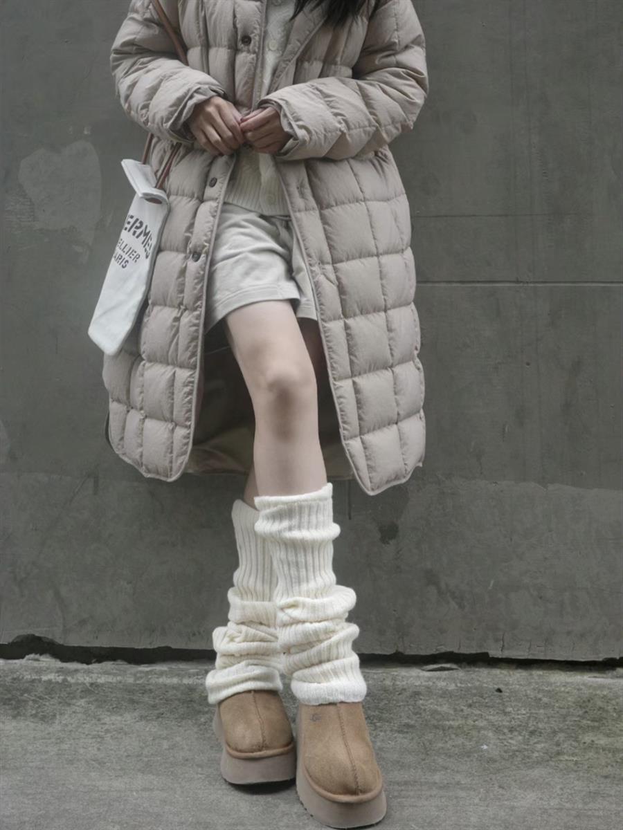 厚底雪地靴堆堆袜腿套jue配搭配燕麦色冬天温柔又暖和~过膝堆堆袜