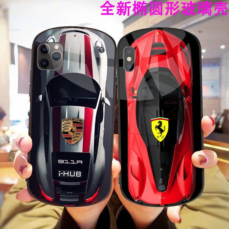 华为荣耀V40轻奢版手机壳V30车标Play5T/4Tpro玻璃弧形超跑车适用