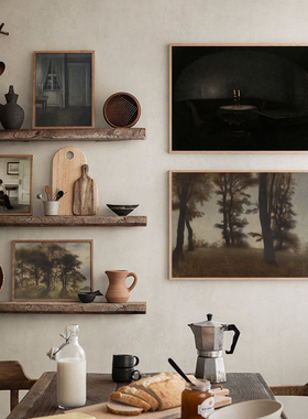丹麦艺术家维尔海姆哈默肖伊室内风景复古挂画画芯古典灰调装饰画