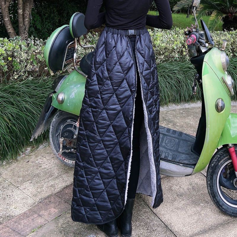 冬季骑电动摩托车保暖围裙挡风被加厚加绒半身裙防冻护膝盖腿防寒