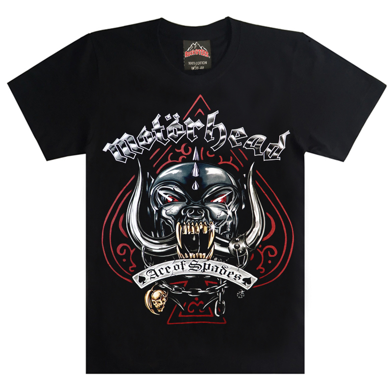 泰国进口摇滚乐队摩托头motorhead潮牌短袖t恤夏季纯棉骷髅头半袖