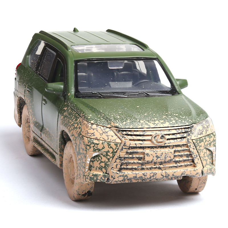 凌志雷克萨斯XL570汽车模型儿童玩具仿真原厂回力合金越野SUV军事