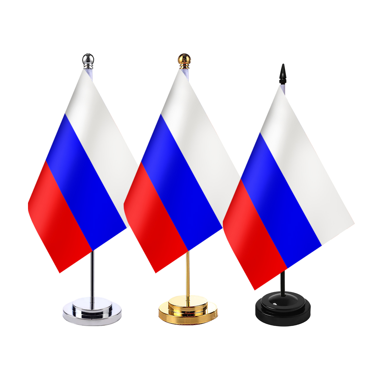 特 俄罗斯国旗办公室桌旗座桌面旗帜摆件室内单杆旗架会议室装饰