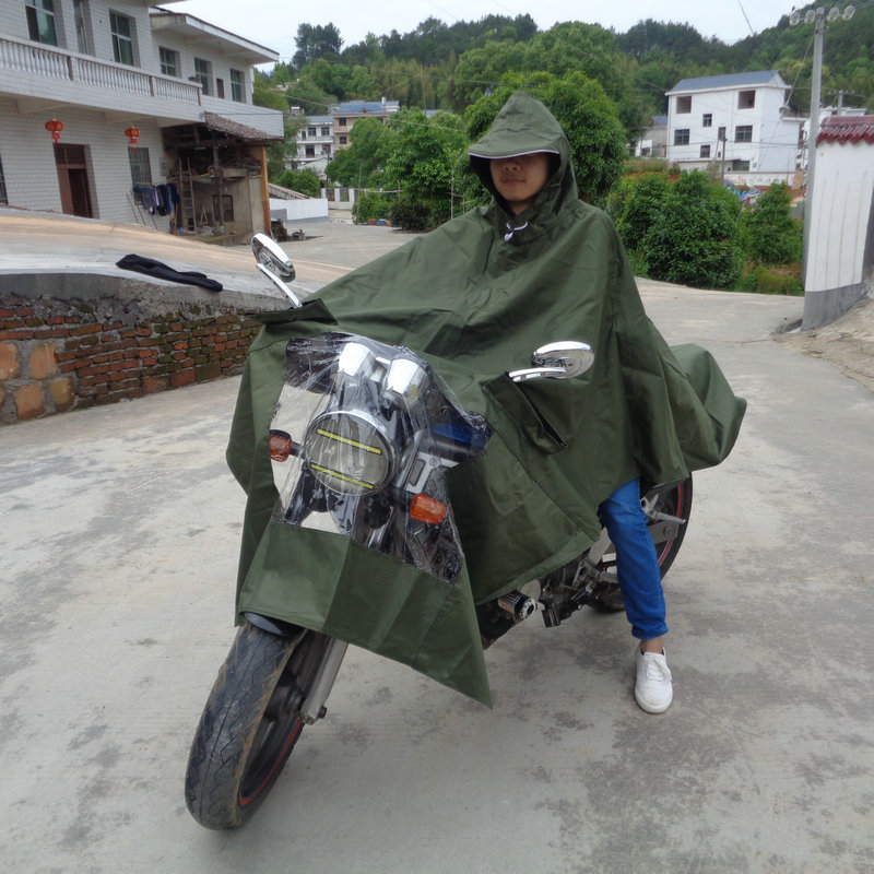 电动电瓶摩托车帆布雨衣双人男女加大加厚骑行长款全身防暴雨雨披