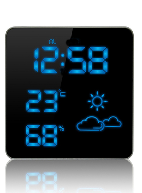 NiD欧式时尚闹钟多功能室内温湿度天气预报时器计时器个性简约