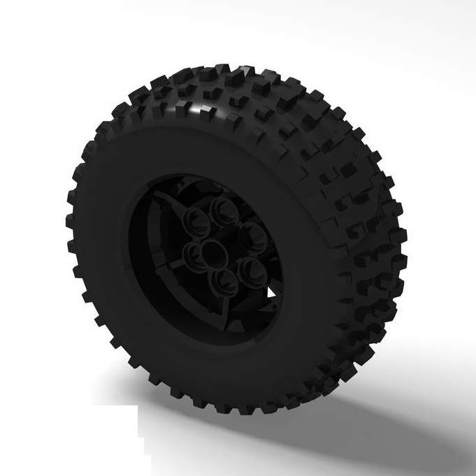 兼容乐高69909轮胎 国产积木汽车配件配轮毂56908直径75.1 X 28mm