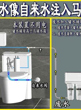 废水利用装置冲马桶二次阀净水器废水回收机器纯储水桶箱坐便家用