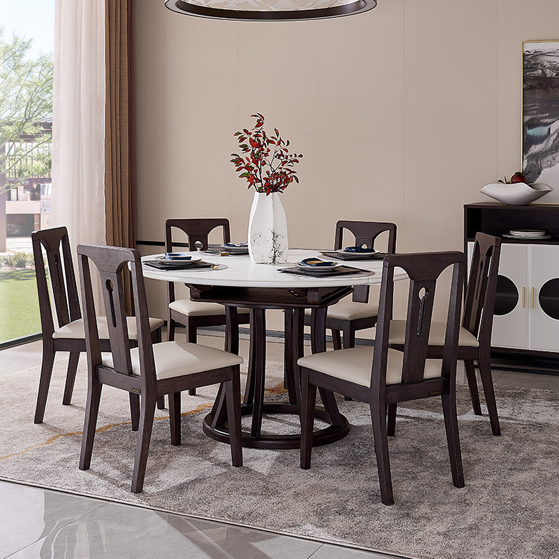 全友家居 家具家私 800603H 融意升级款岩板餐桌餐椅 现代中式