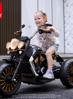 闲鱼二手市场儿童摩托车电动三轮车男女孩宝宝玩具车可坐人大号小