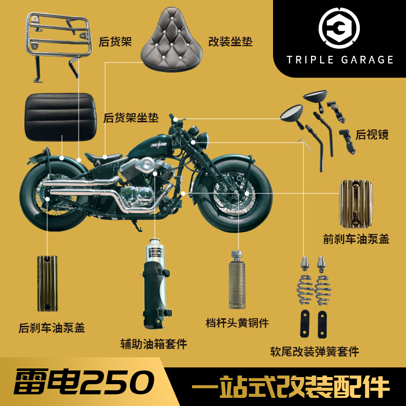 雷电250摩托车改装黄铜件刹车油泵盖/片黄铜脚踏挡轮毂轮胎后货架