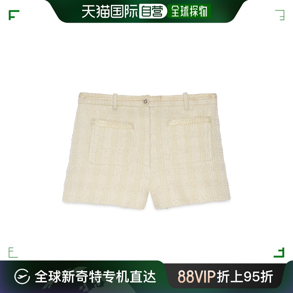【99新未使用】香港直邮潮奢 Gucci 古驰 女士 皮带环羊毛短裤 77