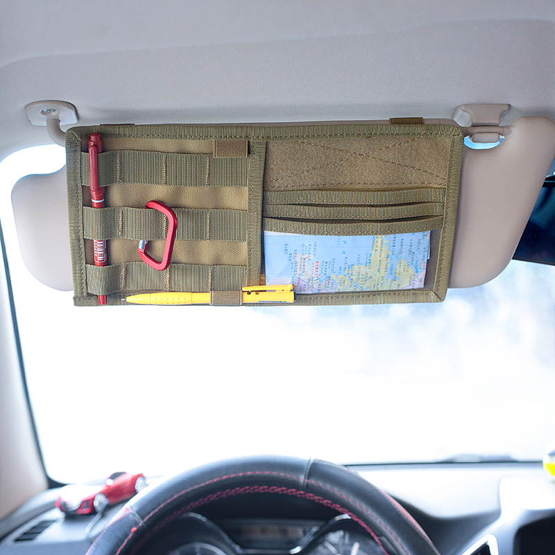 户外汽车遮阳板战术置物袋车载驾照零钱卡驾驶证MOLLE收纳袋挂垫
