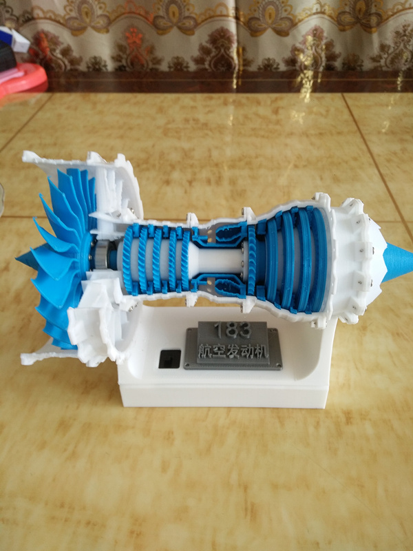 涡轮风扇发动机模型航模飞机引擎模型可电动3D打印客机航空发动机
