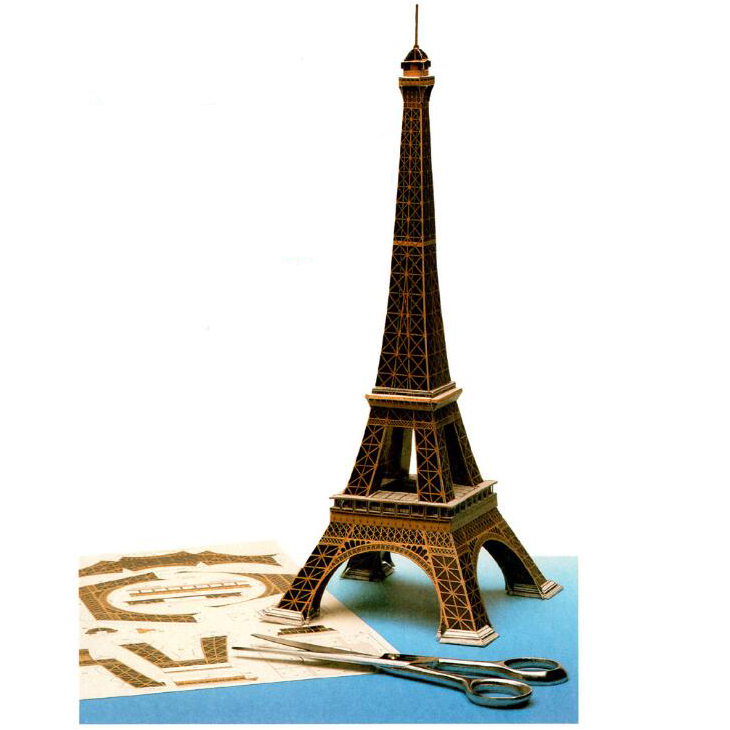 儿童手工折纸DIY拼装立体纸质模型法国建筑巴黎艾菲尔埃菲尔铁塔