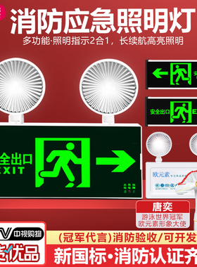 欧元素消防应急灯安全出口指示牌LED紧急疏散通道标志灯应急指示