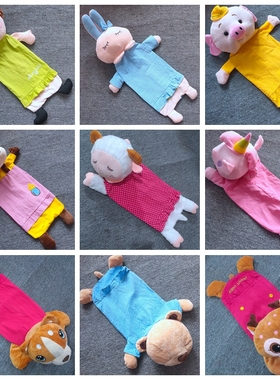 各种刺绣充棉绒绒立体头布身动物图案婴幼童卡通玩具单人枕套