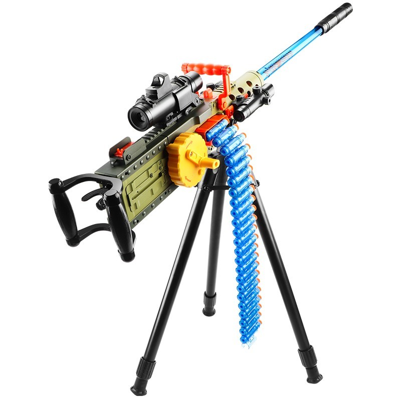 老干妈M2重机枪发射软弹电动手动连发M20软弹枪手摇男孩玩具模型