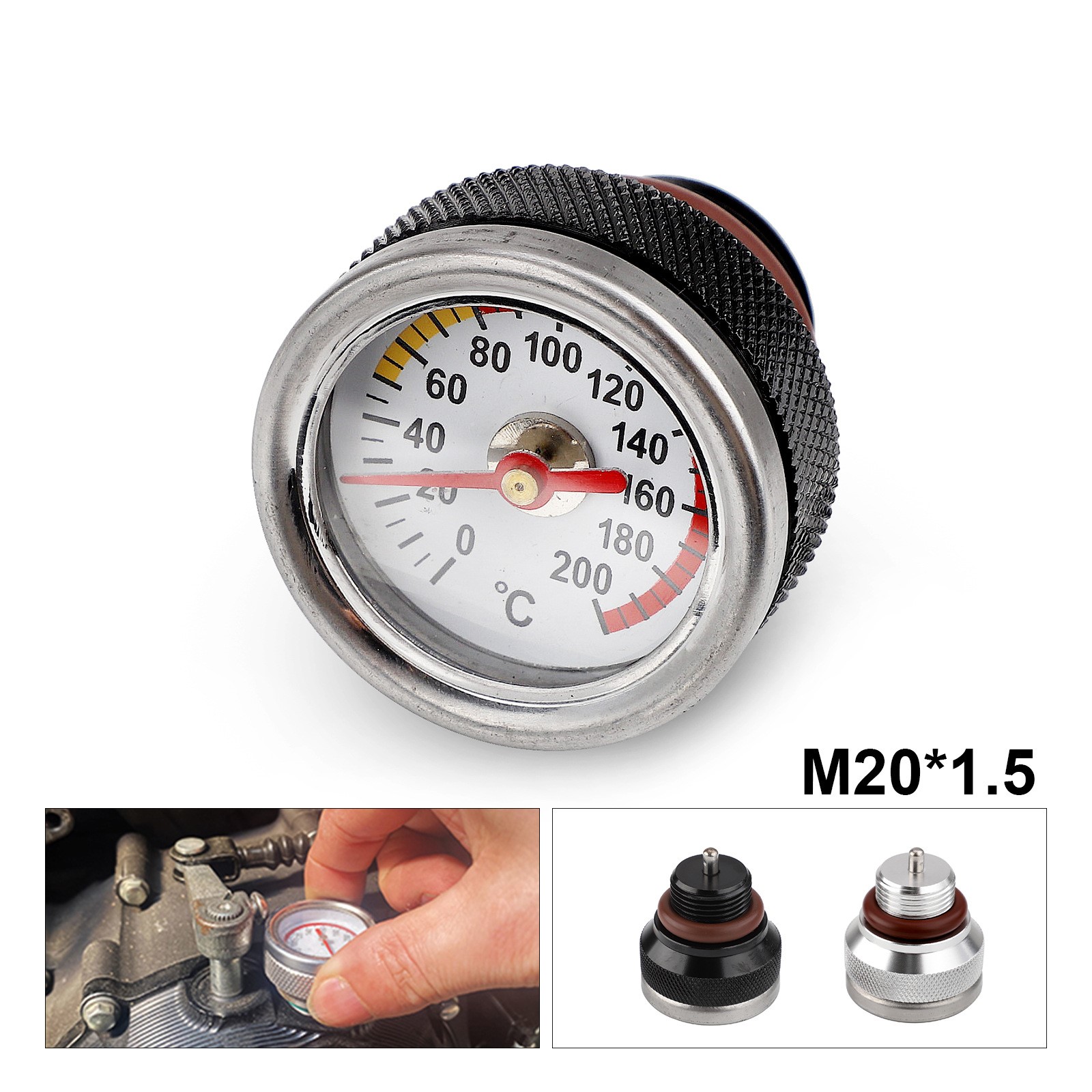 厂销摩托车改装件机油表 油温表发动机温度表机油尺配件
