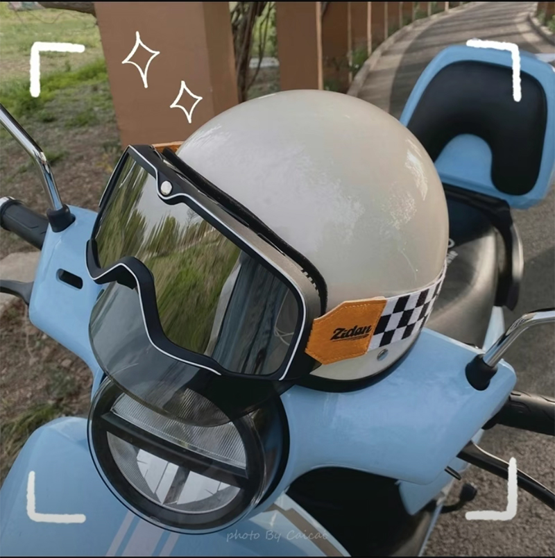 3C认证日式复古头盔女半盔夏季摩托车男女通用巡航国标踏板电瓶车