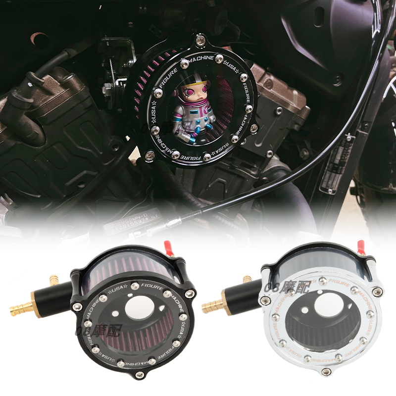摩托车灰石300金吉拉透明空滤闪300滤清器gv300空气滤芯改装加灯